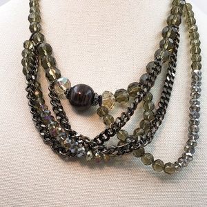 Unique Crossover Crystal Beaded Necklace Cookie Lee